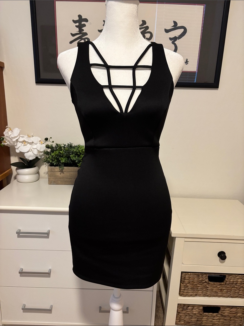 Black Strappy Cutout Mini Dress - Sleek Women's Party Dress